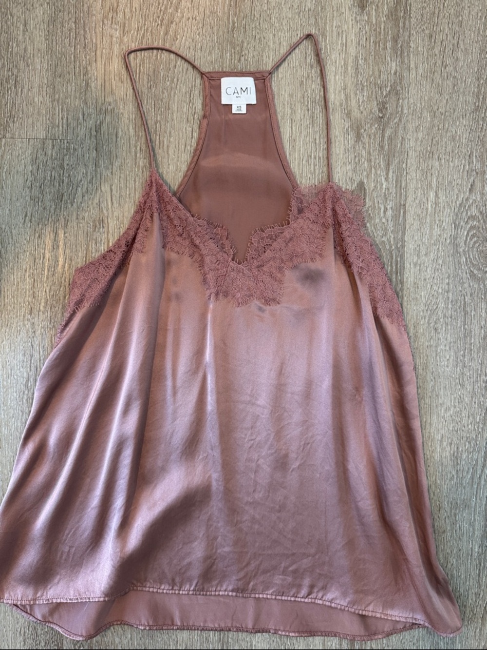 Cami NYC Rosewood Lace-Trim Silk Cami